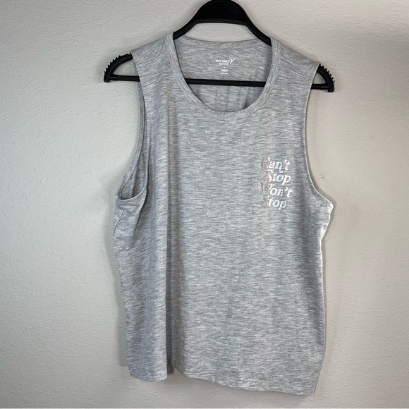 Old Navy Gray Sleeveless Top activewear can’t stop won’t stop graphic - Picture 1 of 5